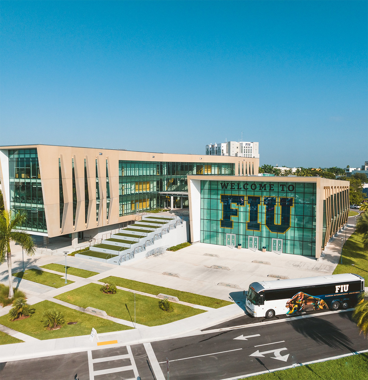 FIU Building from an aerial view